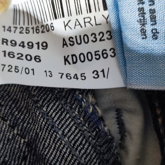 Mavy Jeans shorts women's size 31 ink blue colour Karly mid rise ripped denim - Picture 8 of 14